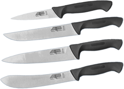 Photo of various hand knives on a transparent background