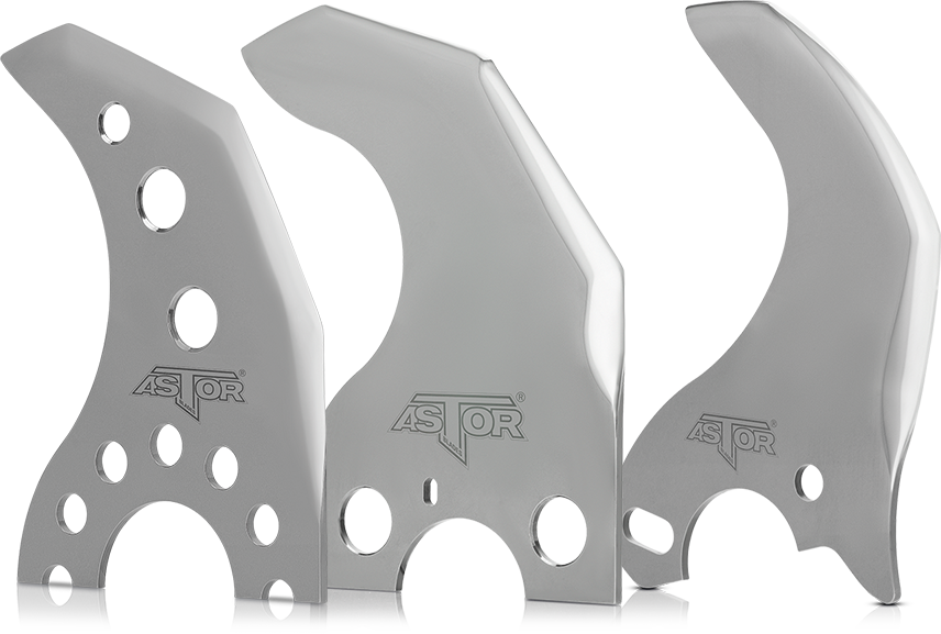 Photo of three different bowl chopper blades on transparent background