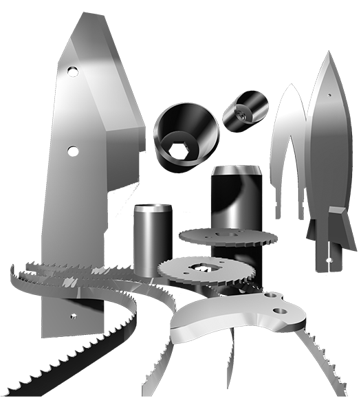 Models of various blades for slaughter and Breaking blades on a transparent background