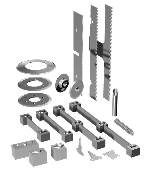 Photo of various packaging blades on a transparent background