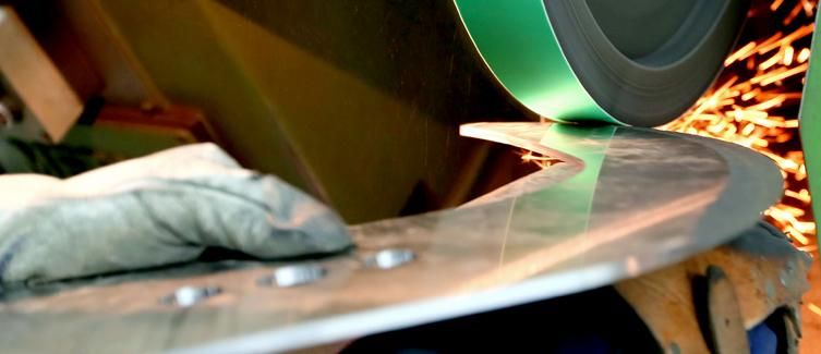 Photo of a blade being sharpened